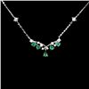 Image 1 : 5x3 mm Pear Cut Emerald Necklace in 14k White Gold Plated 925 Sterling Silver - Appraised Replacemen