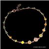 Image 1 : Brilliant Cut Emerald and Fire Opal Bracelet in 14k Rose Gold Plated 925 Sterling Silver - Appraised