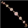 Image 2 : Brilliant Cut Emerald and Fire Opal Bracelet in 14k Rose Gold Plated 925 Sterling Silver - Appraised