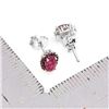 Image 3 : 5x3 mm Oval Cut Ruby Earrings in 14k White Gold Plated 925 Sterling Silver - Appraised Replacement V