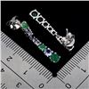 Image 3 : 4 mm Brilliant Cut Emerald, Amethyst, Tanzanite and Iolite Earrings in 14k White Gold Plated 925 Ste