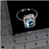 Image 3 : 10x8 mm Oval Cut Sky Blue Topaz and White Topaz Ring in 14k White Gold Plated 925 Sterling Silver - 