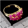 Image 2 : Natural Treated Ruby Ring in 14k Tellow Gold Plated 925 Sterling Silver - Size 7 - Appraised Replace