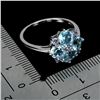 Image 3 : Tanzanite and Apatite Ring in 14k White Gold Plated 925 Sterling Silver - Appraised Replacement Valu