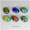 Image 1 : 4.75 ct. Black Opal Oval Cut Cabochons AAA Flash Play of Colour 8x6 mm - Appraised Replacement Value