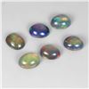 Image 2 : 4.75 ct. Black Opal Oval Cut Cabochons AAA Flash Play of Colour 8x6 mm - Appraised Replacement Value