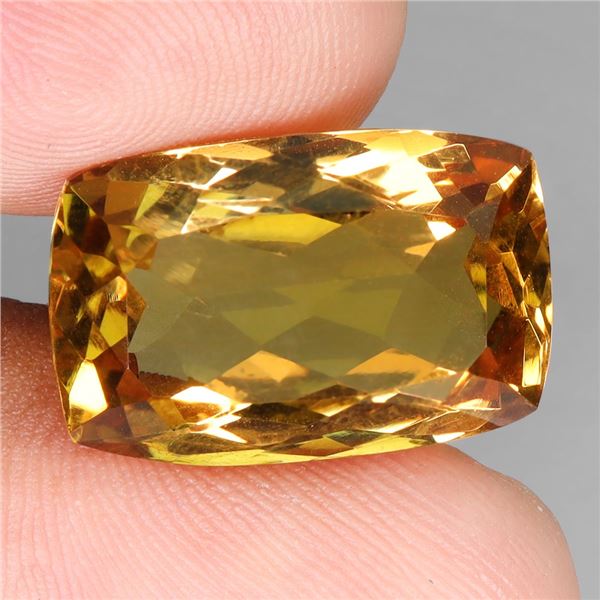18.55 Antique Cut Natural Untreated Top Yellow Citrine Brazil 19x12 mm Appraised Replacement Value $