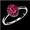 Image 2 : 6x4 Oval Cut Ruby Ring in 14k White Gold Plated 925 Sterling Silver - Size 6.5 - Appraised Replaceme