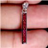 Image 1 : Myanmar (Burma) Ruby Pendant in 14k White Gold Plated 925 Sterling Silver - Appraised Replacement Va