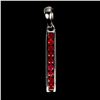 Image 2 : Myanmar (Burma) Ruby Pendant in 14k White Gold Plated 925 Sterling Silver - Appraised Replacement Va