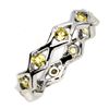 Image 1 : Round Cut Yellow Sapphire Ring in 14k White Gold Plated 925 Sterling Silver - Size 7 - Appraised Rep