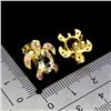 Image 3 : Citrine and Ruby Turtle Shaped Earrings in 14k Yellow Gold Plated 925 Sterling Silver - Appraised Re