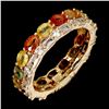 Image 1 : Multi-Colored Sapphire Ring in 14k Yellow Gold Plated 925 Sterling Silver - Size 8.5 - Appraised Rep