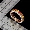 Image 3 : Multi-Colored Sapphire Ring in 14k Yellow Gold Plated 925 Sterling Silver - Size 8.5 - Appraised Rep