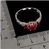 Image 3 : 7x5mm Ruby, Rhodolite Garnet and Yellow Sapphire Ring in 14k White Gold Plated 925 Sterling Silver -