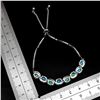 Image 3 : 7x5 mm Oval Cut Crystl Opal Bracelet in 14k White Gold Plated 925 Sterling Silver - 9 inches long -A