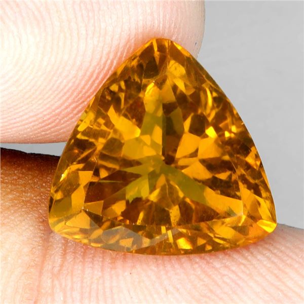 9.40 ct. Trilliant Cut Yellow Citrine Brazil 14x13.5 Full Fire- Appraised Replacement Value $ 610