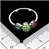 Image 3 : Round Diamond Cut Ruby, Sapphire and Tsavorite Garnet Ring in 14k White Gold Plated 925 Sterling Sil
