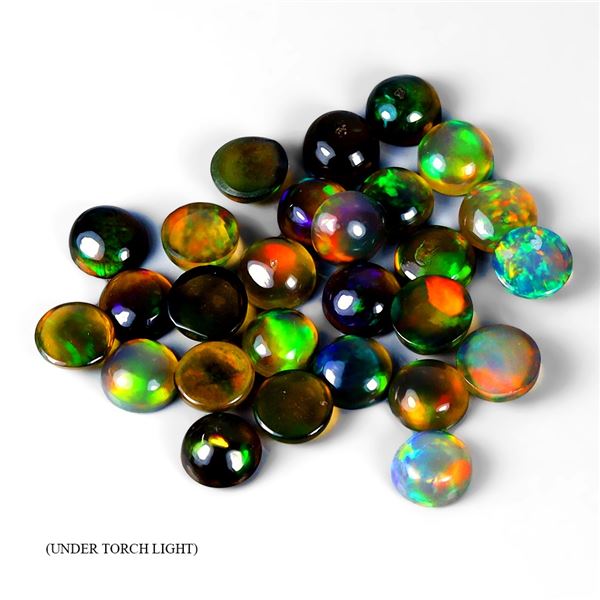 4mm Round Cut Black Opal AAA Full Play of Color - Appraised Replacement Value $ 790