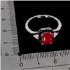 Image 3 : 8x6 mm Octagon Cut Ruby, White Topaz and Valuable Black Spinel in 14k White Gold Plated 925 Sterling