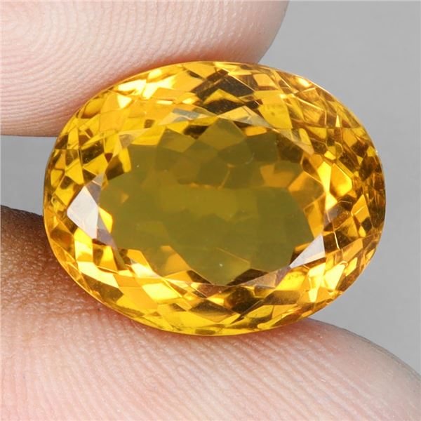 11.92 ct. Oval Cut Top Yellow Citrine Brazil 16x13 mm - Appraised Replacement Value $ 780