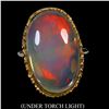 Image 1 : Extremelly Valuable Huge Rare Size 13 ct. AAA Full Fire Opal Ring in 14k White Gold Plated 925 Sterl