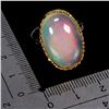 Image 3 : Extremelly Valuable Huge Rare Size 13 ct. AAA Full Fire Opal Ring in 14k White Gold Plated 925 Sterl