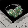 Image 3 : Gorgeous Emerald and Sapphire Ring in 14k White Gold Plated 925 Sterling Silver - Size 8 - Appraised