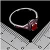 Image 3 : Oval Ruby and Diamond Cut Ruby Ring in2-Tone Black Rhodium and 14k White Gold Plated 925 Sterling Si