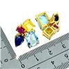 Image 3 : 10x8 mm Octagon Cut Sky Blue Topaz, Ruby and Sapphire Earrings in 14k Yellow Gold Plated 925 Sterlin