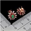 Image 3 : 5x3 mm Oval Cut Emerald and CZ Earrings in 14k Rose Gold Plated 925 Sterling Silver - Appraised Repl