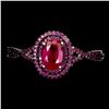 Image 1 : Beautiful Ruby Ring in 2-Tone Black Rhodium and 14k White Gold Plated 925 Sterling Silver - Size 7.5