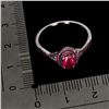 Image 3 : Beautiful Ruby Ring in 2-Tone Black Rhodium and 14k White Gold Plated 925 Sterling Silver - Size 7.5