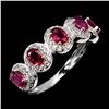 Image 1 : 4x3 mm Oval Cut Ruby Ring in 14k White Gold Plated 925 Sterling Silver - Size 7 - Appraised Replacem