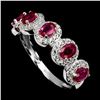 Image 2 : 4x3 mm Oval Cut Ruby Ring in 14k White Gold Plated 925 Sterling Silver - Size 7 - Appraised Replacem