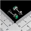 Image 3 : Emerald and Tsavorite Garnet Earrings in 14k White Gold Plated 925 Sterling Silver - Appraised Repla