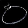 Image 1 : Round Diamond Cut Blue Sapphire Bracelet in 14k White Gold Plated 925 Sterling Silver - 7 inches lon