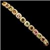 Image 1 : Round Cut Multi-Clored Tourmaline Bracelet in 14k Yellow Gold Plated 925 Sterling Silver - 9 inches 