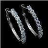 Image 1 : Round Cut Tanzanite Earrings in 14k White Gold Plated 925 Sterling Silver - Appraised Replacement Va