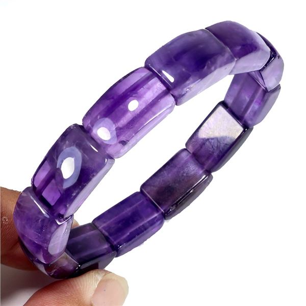 17x11 mm 12pcs. Amethyst Bracelet - 8 inches long- Appraised Replacement Value $