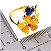 Image 3 : Sapphire and Ruby Ring in 14k Yellow Gold Plated 925 Sterling Silver - Size 8 - Appraised Replacemen