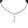 Image 1 : 5x3 mm Oval Cut London Blue Topaz Necklace in 14k White Gold Plated 925 Sterling Silver - 18.5 inche