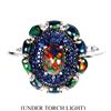 Image 1 : Stunning AAA Flash of Color Black Opal and Diamond Cut Blue Sapphire Ring in 2-Tone Black Rhodium an