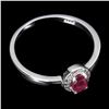 Image 3 : 5x4 mm Oval Cut Ruby and CZ Ring in 14k White Gold Plated 925 Sterling Silver - Size 8 - Appraised R