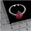 Image 3 : Exceptional Diamond Cut Myanmar (Burma) Ruby and Black Spinel Ring in 14k White Gold Plated 925 Ster