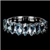 Image 1 : 6x5 mm Marquise Cut Sky Blue Topaz Ring in 14k White Gold Plated 925 Sterling Silver - Size 8 - Appr