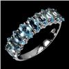 Image 2 : 6x5 mm Marquise Cut Sky Blue Topaz Ring in 14k White Gold Plated 925 Sterling Silver - Size 8 - Appr