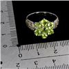 Image 3 : Peridot and Yellow Sapphire Ring in 14k White Gold Plated 925 Sterling Silver - Size 7 - Appraised R