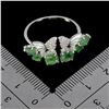 Image 3 : Emerald and CZ Ring in 14k White Gold Plated 925 Sterling Silver - Size 9 - Appraised Replacement Va