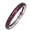 Image 1 : Round Diamond Cut Myanmar (Burma) Ruby Ring in 2-Tone Black Rhodium and 14k White Gold Plated 925 St
